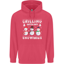 Christmas Chilling With My Snowmies Funny Childrens Kids Hoodie Heliconia