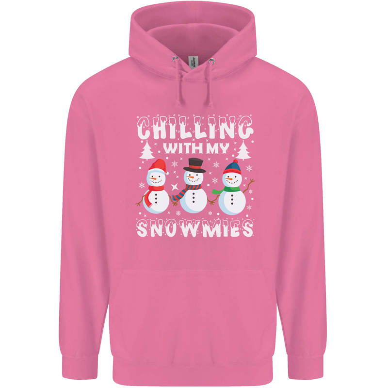 Christmas Chilling With My Snowmies Funny Mens 80% Cotton Hoodie Azelea
