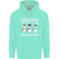 Christmas Chilling With My Snowmies Funny Mens 80% Cotton Hoodie Peppermint