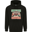 Christmas Gamer Funny Gaming Joypad Mens 80% Cotton Hoodie Black