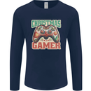Christmas Gamer Funny Gaming Joypad Mens Long Sleeve T-Shirt Navy Blue