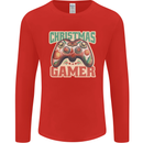 Christmas Gamer Funny Gaming Joypad Mens Long Sleeve T-Shirt Red