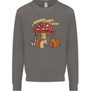 Christmas Hedgehog Toadstool Mouse Mens Sweatshirt Jumper Charcoal