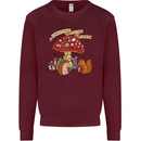 Christmas Hedgehog Toadstool Mouse Mens Sweatshirt Jumper Maroon