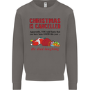 Christmas Is Cancelled Funny Santa Clause Mens Sweatshirt Jumper Charcoal