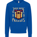 Christmas Just Here For the Presents Funny Mens Sweatshirt Jumper Royal Blue