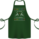 Christmas LGBT Oh Deer I'm Queer Gay Pride Cotton Apron 100% Organic Forest Green