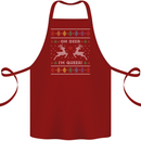 Christmas LGBT Oh Deer I'm Queer Gay Pride Cotton Apron 100% Organic Maroon