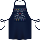 Christmas LGBT Oh Deer I'm Queer Gay Pride Cotton Apron 100% Organic Navy Blue