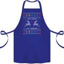 Christmas LGBT Oh Deer I'm Queer Gay Pride Cotton Apron 100% Organic Royal Blue