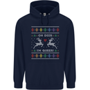 Christmas LGBT Oh Deer I'm Queer Gay Pride Mens 80% Cotton Hoodie Navy Blue