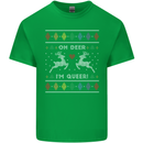 Christmas LGBT Oh Deer I'm Queer Gay Pride Mens Cotton T-Shirt Tee Top Irish Green