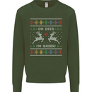 Christmas LGBT Oh Deer I'm Queer Gay Pride Mens Sweatshirt Jumper Forest Green
