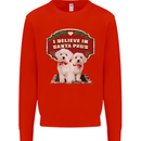 Christmas Maltese Funny Santa Paws Xmas Mens Sweatshirt Jumper Bright Red