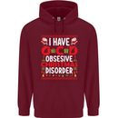 Christmas OCD Funny Xmas Mens 80% Cotton Hoodie Maroon