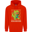 Christmas Official Santa T-Rex Dinosaur Mens 80% Cotton Hoodie Bright Red