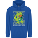 Christmas Official Santa T-Rex Dinosaur Mens 80% Cotton Hoodie Royal Blue