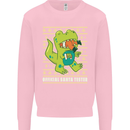 Christmas Official Santa T-Rex Dinosaur Mens Sweatshirt Jumper Light Pink