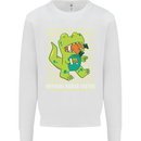Christmas Official Santa T-Rex Dinosaur Mens Sweatshirt Jumper White