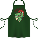 Christmas Papasaurus T-Rex Dinosaur Cotton Apron 100% Organic Forest Green
