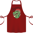 Christmas Papasaurus T-Rex Dinosaur Cotton Apron 100% Organic Maroon