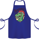 Christmas Papasaurus T-Rex Dinosaur Cotton Apron 100% Organic Royal Blue
