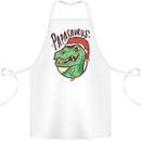 Christmas Papasaurus T-Rex Dinosaur Cotton Apron 100% Organic White