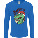 Christmas Papasaurus T-Rex Dinosaur Mens Long Sleeve T-Shirt Royal Blue