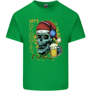 Christmas Party Skull Drinking Beer Alcohol Mens Cotton T-Shirt Tee Top Irish Green