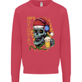Christmas Party Skull Drinking Beer Alcohol Mens Sweatshirt Jumper Heliconia