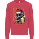 Christmas Party Skull Drinking Beer Alcohol Mens Sweatshirt Jumper Heliconia