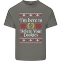 Christmas Programmer Here to Delete Cookies Mens Cotton T-Shirt Tee Top Charcoal