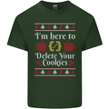 Christmas Programmer Here to Delete Cookies Mens Cotton T-Shirt Tee Top Forest Green