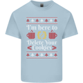Christmas Programmer Here to Delete Cookies Mens Cotton T-Shirt Tee Top Light Blue