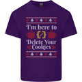 Christmas Programmer Here to Delete Cookies Mens Cotton T-Shirt Tee Top Purple