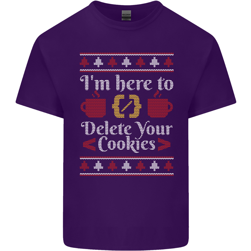 Christmas Programmer Here to Delete Cookies Mens Cotton T-Shirt Tee Top Purple