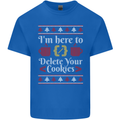 Christmas Programmer Here to Delete Cookies Mens Cotton T-Shirt Tee Top Royal Blue