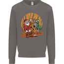 Christmas Santa Claus Bigfoot Unicorn Alien Mens Sweatshirt Jumper Charcoal