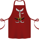 Christmas Santa Claus Fancy Dress Costume Cotton Apron 100% Organic Maroon