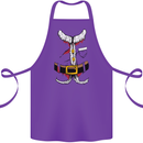 Christmas Santa Claus Fancy Dress Costume Cotton Apron 100% Organic Purple