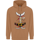 Christmas Santa Claus Fancy Dress Costume Mens 80% Cotton Hoodie Caramel Latte