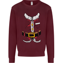 Christmas Santa Claus Fancy Dress Costume Mens Sweatshirt Jumper Maroon