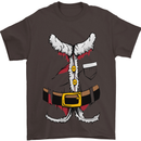 Christmas Santa Claus Fancy Dress Costume Mens T-Shirt Cotton Gildan Dark Chocolate