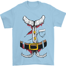 Christmas Santa Claus Fancy Dress Costume Mens T-Shirt Cotton Gildan Light Blue