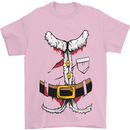 Christmas Santa Claus Fancy Dress Costume Mens T-Shirt Cotton Gildan Light Pink