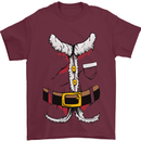 Christmas Santa Claus Fancy Dress Costume Mens T-Shirt Cotton Gildan Maroon