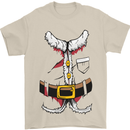 Christmas Santa Claus Fancy Dress Costume Mens T-Shirt Cotton Gildan Sand