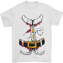Christmas Santa Claus Fancy Dress Costume Mens T-Shirt Cotton Gildan White