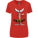 Christmas Santa Claus Fancy Dress Costume Womens Wider Cut T-Shirt Red