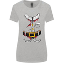 Christmas Santa Claus Fancy Dress Costume Womens Wider Cut T-Shirt Sports Grey